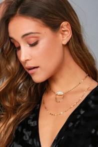 Lulus Love Stone Gold Layered Necklace