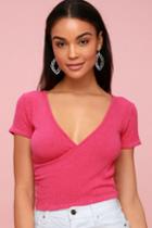 Project Social T Sparrow Berry Pink Crop Top | Lulus