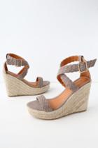 Qupid Frances Taupe Suede Espadrille Wedges | Lulus