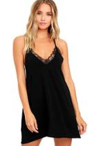 Lulus Slipped My Mind Black Lace Mini Dress