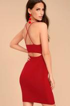 Lulus Looking Fine Red Bodycon Dress