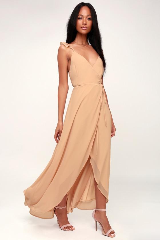 Here's To Us Blush Pink High-low Wrap Dress | Lulus