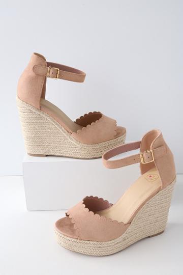 My Delicious Soleia Mauve Suede Espadrille Wedges | Lulus
