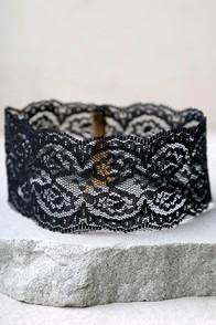 Lulus Lace Goals Black Lace Choker Necklace