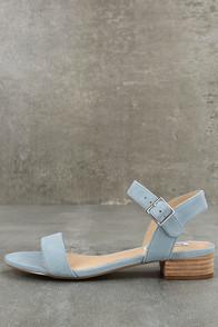 Steve Madden Cache Light Blue Suede Leather Heeled Sandals