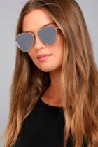 Keep Dancing Gold And Grey Mirrored Aviator Sunglasses | Lulus