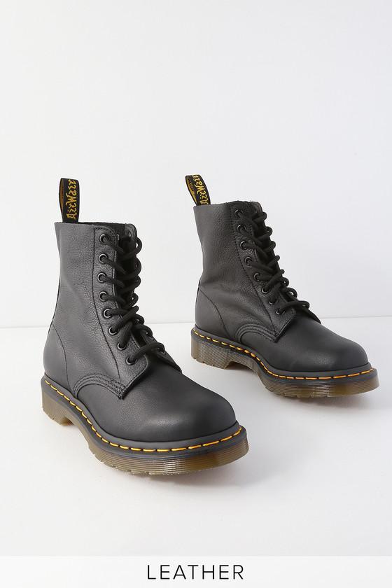 Dr. Martens 1460 Pascal Black Virginia Leather 8-eye High Heel Boots | Lulus