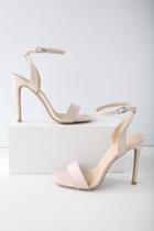 Diva Lounge Meeko Nude Suede Ankle Strap Heels | Lulus