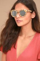 Yhf Los Angeles Jessica Cream And Silver Mirrored Sunglasses