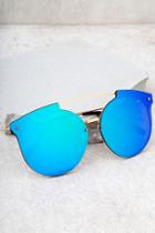 Lulus Now Or Never Gold And Green Mirrored Sunglasses