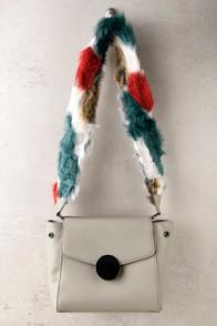 Lulus Fur-get About It Grey Faux Fur Strap Purse