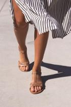 Bamboo | Nia Tan Flat Sandal Heels | Size 8 | Brown | Vegan Friendly | Lulus