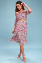 Thorne Blush Pink Floral Print Two-piece Midi Dress | Lulus