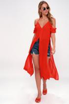 Sandy Cay Red Crocheted Cover-up | Lulus