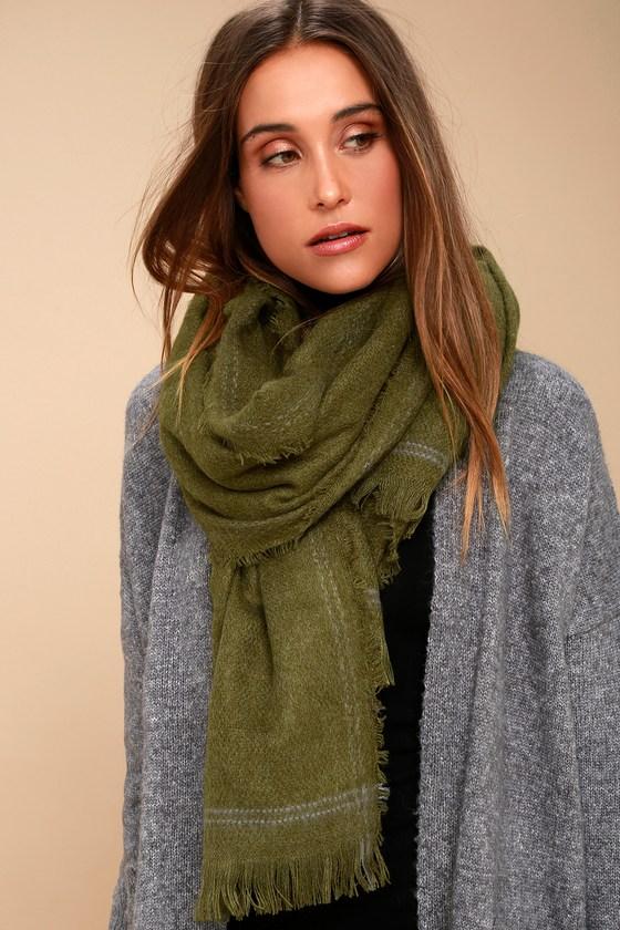 Lulus - Season Of Love Olive Green Scarf