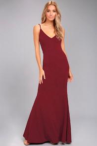 Lulus Infinite Glory Wine Red Maxi Dress