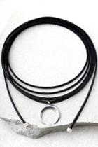 Lulus Cosmic Dancer Silver And Black Wrap Necklace
