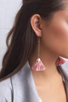 Lulus - Charismatic Way Gold And Mauve Tassel Earrings - Pink