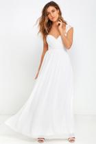 Lulus Novela White Lace Maxi Dress