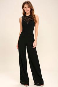 Lulus I Turn To You Black Sequin Jumpsuit