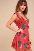 Luau Or Later Red Print Skater Dress | Lulus