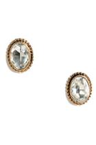 Lulu*s Opportunity Of A Lifetime Gold And Clear Rhinestone Earrings