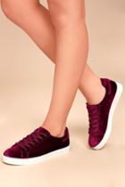 Circus By Sam Edelman Circus By Sam Edelman Caprice Cranberry Velvet Sneakers | Size 7 | Red | Rubber Sole | Lulus