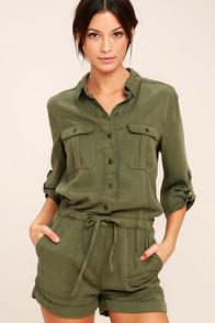 Pistola Everyday Holiday Olive Green Romper