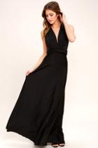 Lulus Always Stunning Convertible Black Maxi Dress
