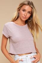 Trent Mauve Striped Cropped Tee | Lulus