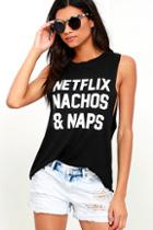 Pure Hype Nachos And Naps Black Muscle Tee