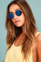 Perverse Lainey Gold And Blue Mirrored Sunglasses