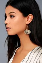 Shashi | Tamara Taupe Tassel Earrings | Beige | Lulus