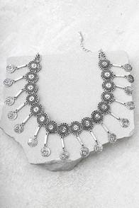 Lulus Masquerade Magic Silver Choker Necklace