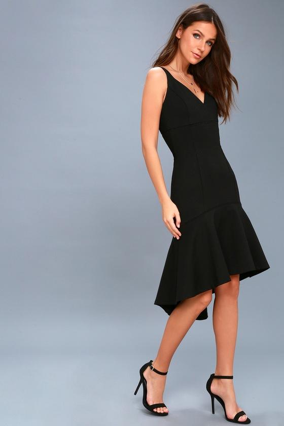 Adelyn Rae | Izabella Black High-low Midi Dress | Lulus