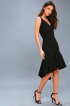 Adelyn Rae | Izabella Black High-low Midi Dress | Lulus