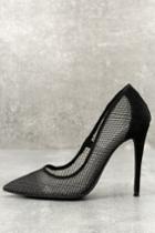 Steve Madden | Darling Black Mesh Genuine Suede Leather Pumps | Size 5.5 | Lulus