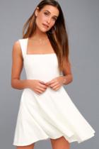 Royal Court White Skater Dress | Lulus