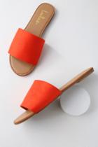 Addison Orange Suede Slide Sandal Heels | Lulus