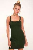 Lush Young Love Black And Olive Green Striped Tie-back Bodycon Dress | Lulus