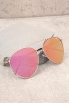 Quay Indio Gold And Pink Aviator Sunglasses