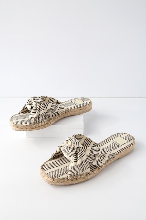 Dolce Vita Benicia Natural And Black Espadrille Slide Sandal Heels | Lulus