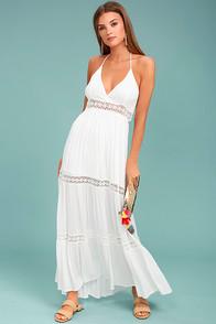 Lost + Wander Zuma Ivory Crochet Maxi Dress