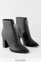 Kristin Cavallari Satine Black Sheep Leather Pointed Toe High Heel Booties | Lulus