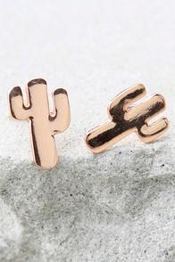 Lulus Desert Flower Rose Gold Earrings
