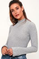 Project Social T Cooper Heather Grey Thermal Mock Neck Top | Lulus