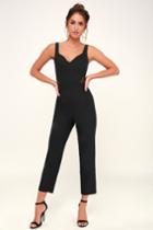 4si3nna Rumi Black Lace Skinny Jumpsuit | Lulus