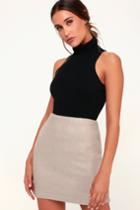 Warner Beige Fuzzy Mini Skirt | Lulus
