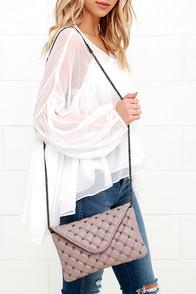 Lulu*s Haute Stud Mauve Quilted Purse