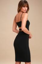 Kingsley Black Bodycon Midi Dress | Lulus